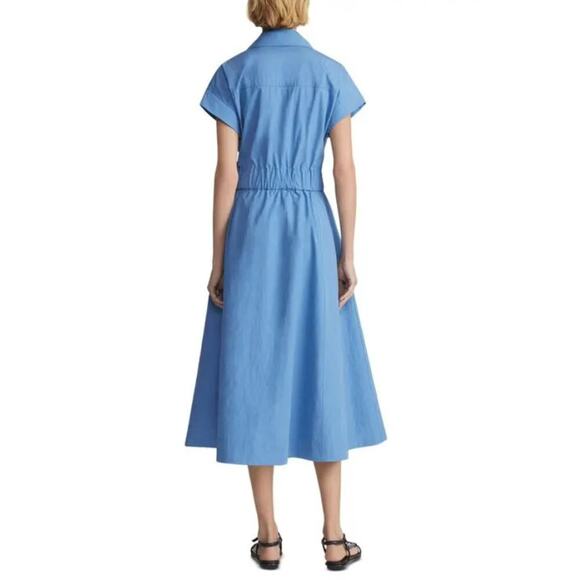 Lafayette 148 New York Women's Short Sleeve Belted Wrap Dress Size L Blue NWT - Picture 3 of 9